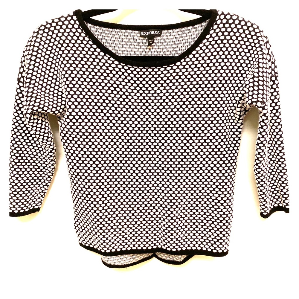 Express Cropped Black/White Sweater